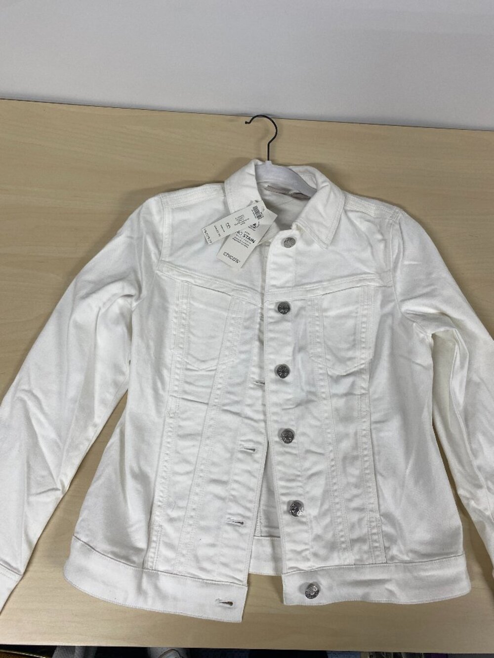 NWT Chico’s No Stain White Denim Jacket Size 00 $109
